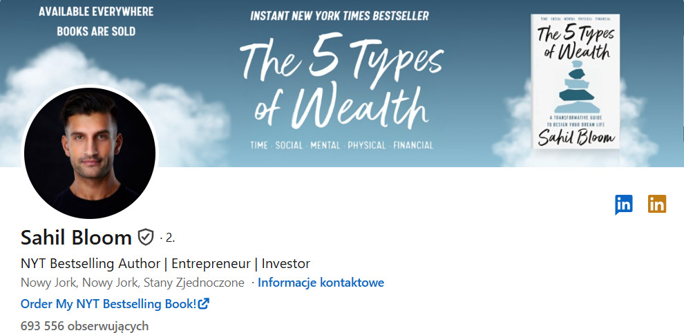 Przykład nagłówka na Linkedin